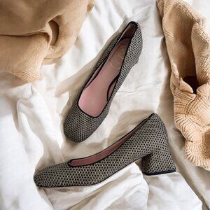 ROGER VIVIER Boucle Block Kitten Heels Size 37